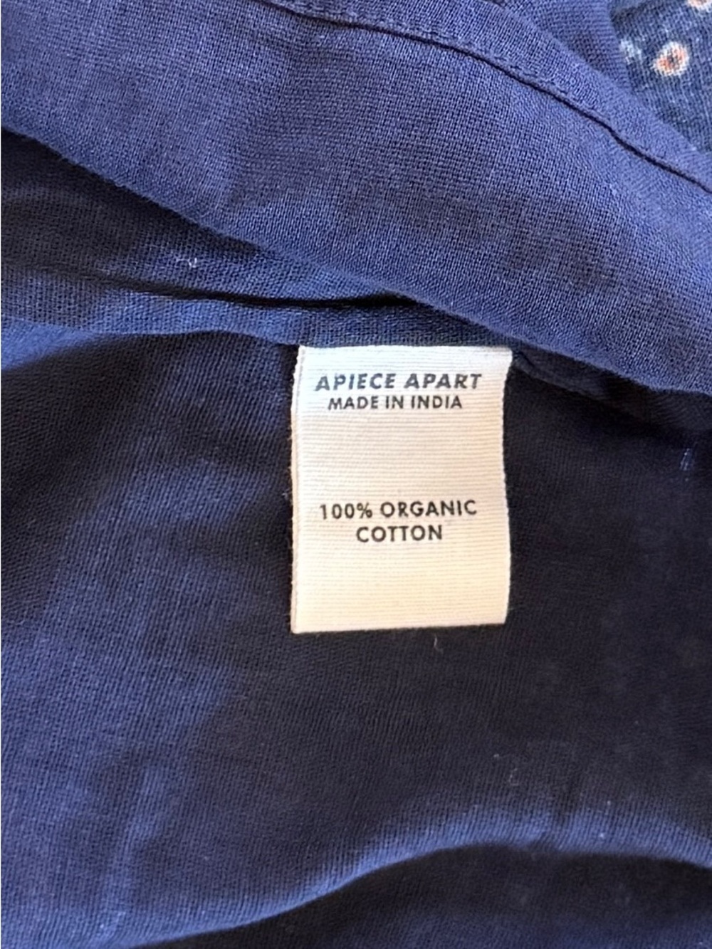 Apiece Apart Daphne Dress in Shibori Dot Midi Navy Blue Orange Womens Small - Picture 13 of 16